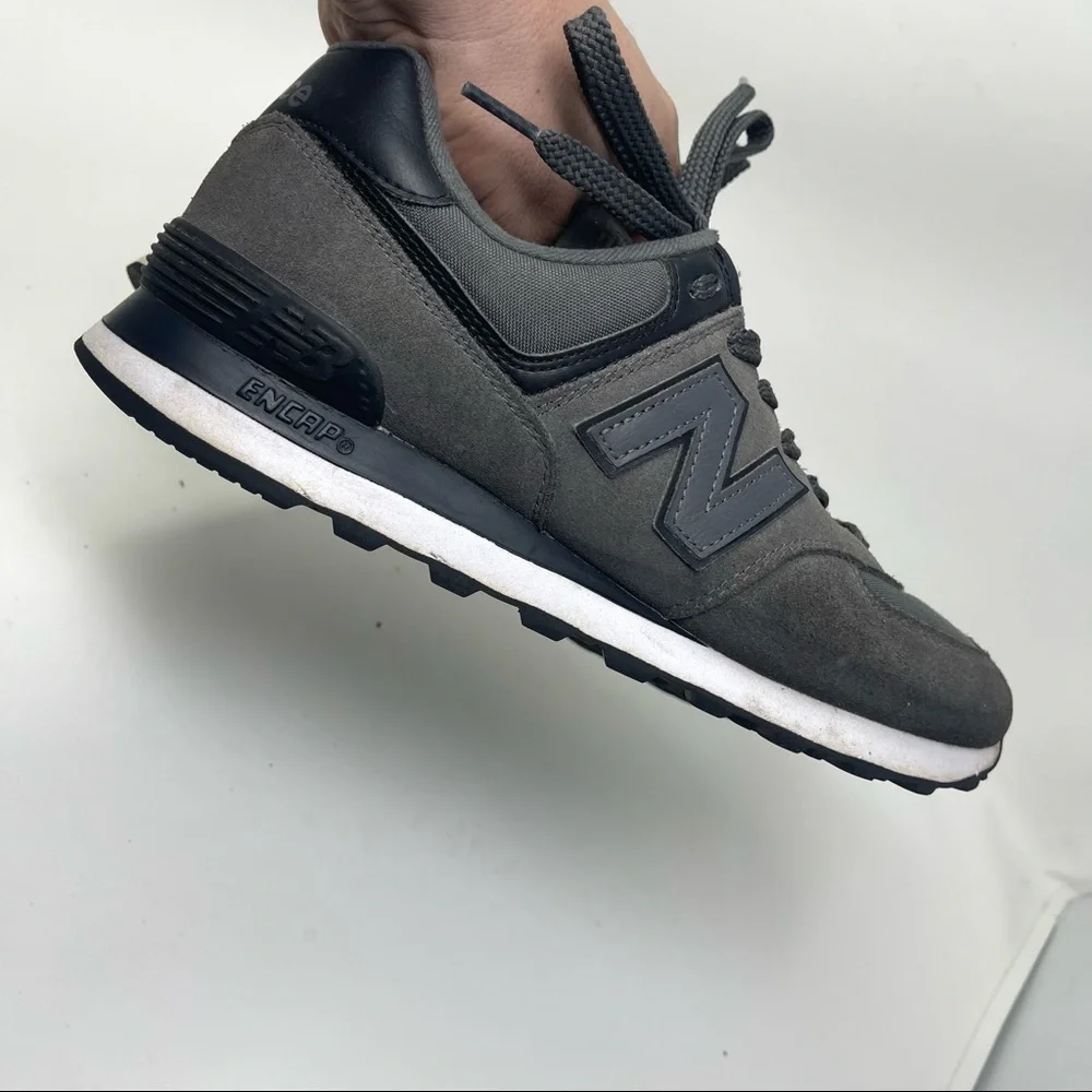 New Balance 574 ML574ECE Athletic Running Shoes All Black Gray Men's Size 9_9